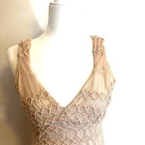 Villarreal Sequinned, Mesh-Embroidered Top, Size M, Fully Lined